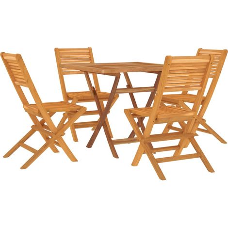 Set da pranzo per mobili da giardino mobili da esterno 5 pezzi 47 x 62 x 90 cm legno massello di teak 020014302
