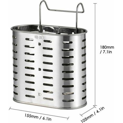 Porte-Couverts - Porte-Baguettes Vertical En Acier Inoxydable 304 - Pour Cuisine Et Salle De Bains - 1 Pièce (1/4)