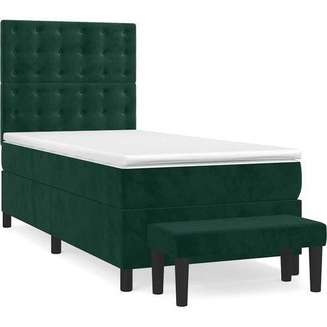 Maison Exclusive - Boxspringbett mit Matratze Dunkelgrün 80x200 c