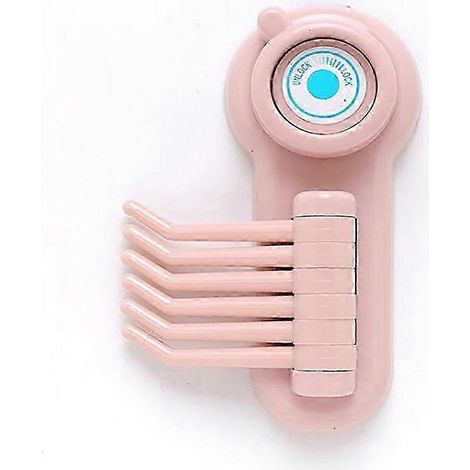Ventouse murale en plastique robuste pour cuisine et salle de bain, crochet multi-supports (rose poudré) (1/5)