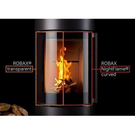 Vitre Heta Scan-Line 500 (C308) - Verre intelligent à effet Clair-obscur - 335 x 421 mm (A x H) - 4mm ROBAX NightFlame®