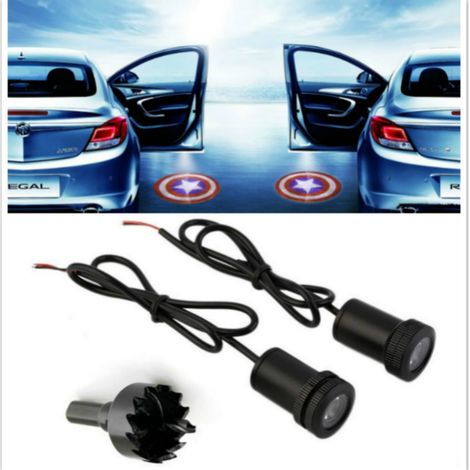 (Pour Peugeot Light) Lot de 2 projecteurs laser avec logo de bienvenue pour portières de voiture, éclairage d'ambiance LED décoratif pour Nissan Qashqai J10. (1/5)
