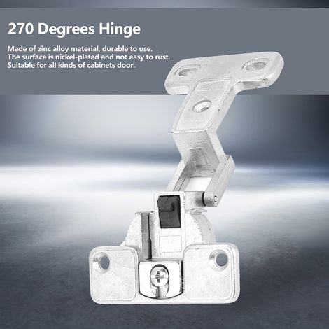 Charnière pliante pour porte de meuble en alliage de zinc à 270 degrés, accessoire de fixation (non amovible), 1 pièce (1/5)