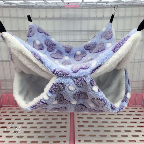 Petit hamac pour cage pour animaux de compagnie Hamac mezzanine chaud à double couche (1/2)