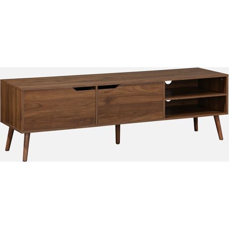 Mueble TV en acabado estilo nogal con 2 puertas, 160cm (1/5)