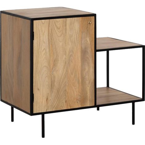 Meuble sous vasque en bois de manguier et métal Agathe (1/5)