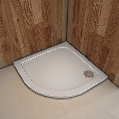 Plato de ducha Resina Blanco, Extraplano, Semicircular 90x90cm