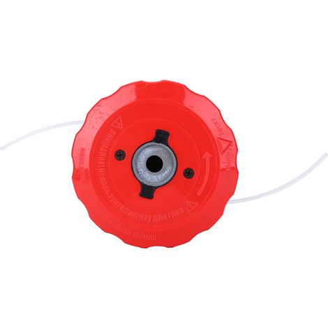 Tête de coupe de rechange pour débroussailleuse, couvre-herbe, plastique rouge, fond noir (1/5)