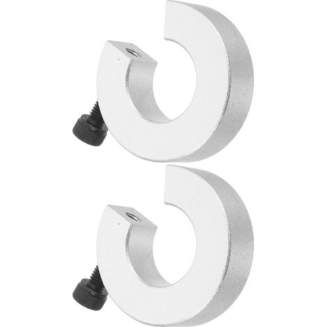 2 Pièces Anneau de Butée de Rail en Alliage D'aluminium Argenté, Collier de Serrage Ouvert avec Vis, Prévient le Déplacement Axial, Installation Rapide pour Automatisation (1/5)