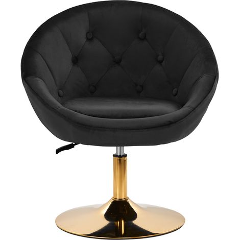 Fauteuil pivotant 4Rico QS-BL12G en velours noir (1/5)
