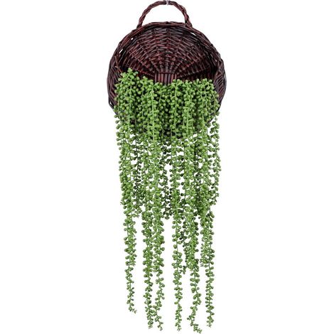 Plante Artificielle - Feuilles Vertes Tombantes - Suspension Murale - 80 cm - Style Moderne - 3 Branches - Plastique (1/5)