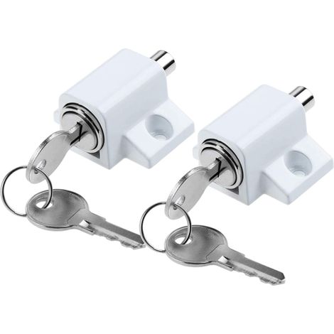 Verrou de porte et fenêtre Verrou de fin de course pour porte et fenêtre (2 pièces blanches)