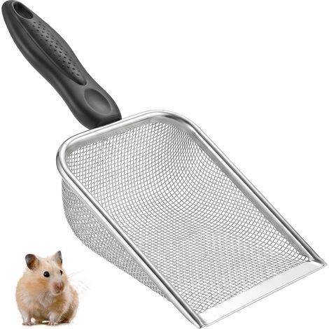Pelle à Sable pour Hamster, Pelle à Sable pour Reptiles,Adaptée au Bac à Sable pour Petits Animaux, Petite Pelle à Litière pour Hamsters, Oiseaux Maille 2 x 2 mm (1) (1/5)