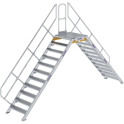Günzburger Steigtechnik Escalier 45° Largeur de marche 800 mm 11 marches - 600951