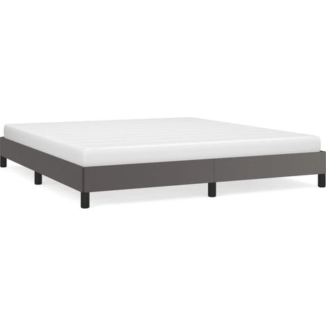 Lit double  Lit adulte  Cadre de lit sans matelas gris 180x200 cm similicuir