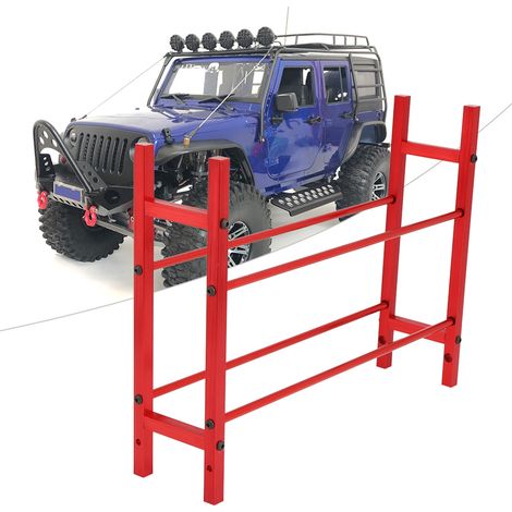 Étagère 2 niveaux pour pneus RC en alliage d'aluminium, support de rangement pour roues 1.9 pouces, compatible SCX10 90046 D90 voiture de crawler 1/10 (1/5)