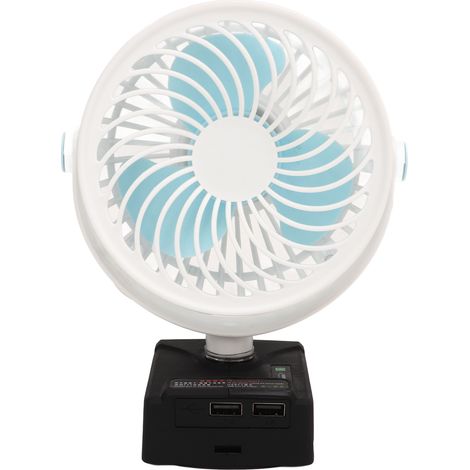 Ventilateur de bureau sans fil 13cm rechargeable USB, blanc, 2 ports charge, petite ventilation électrique portable (1/5)