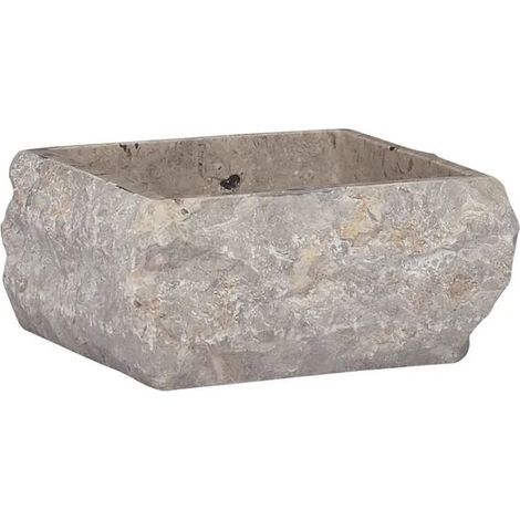 Lavabo en marbre gris, 30x30x13 cm.