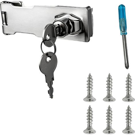 Schrank Schloss mit Schlüssel, abschließbare Überfalle aus rostfreiem Stahl, 76mm Silber