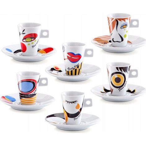 Zeller Juego de 12 piezas Tazas de Expreso Porcelana Blanca (1/3)