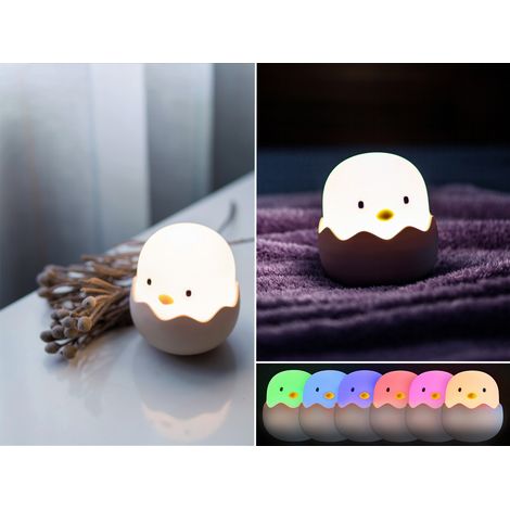 LED Nachtlicht EGGY EGG, per USB aufladbar, dimmbar, 7 Lichtfarben - Höhe 12cm (1/8)
