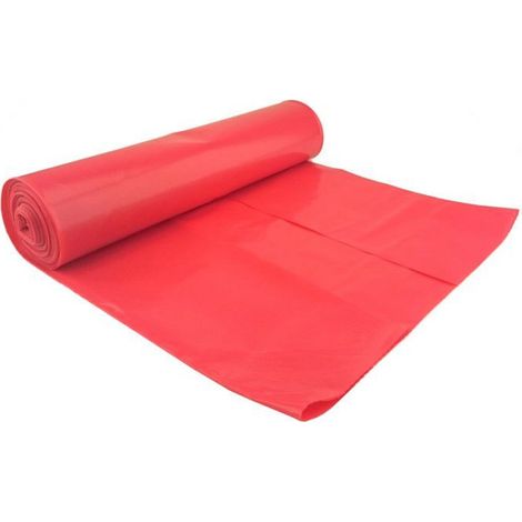 Sac Poubelle - 240 L - Épaisseur 80 Microns - Rouge - Rouleau De 5