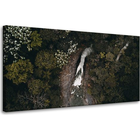Leinwanddruck Wasserfall aus der Vogelperspektive 80x40 cm