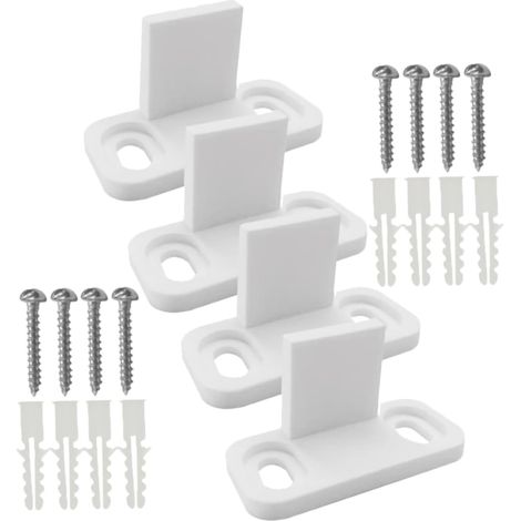 lot de 4 guide de sol pour porte coulissante, plastique, blanc (1/5)