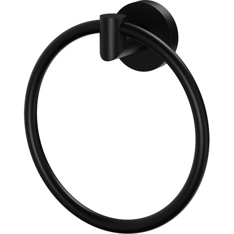 Colore Orbit Matt Black Wall Mounted Towel Ring (1/5)