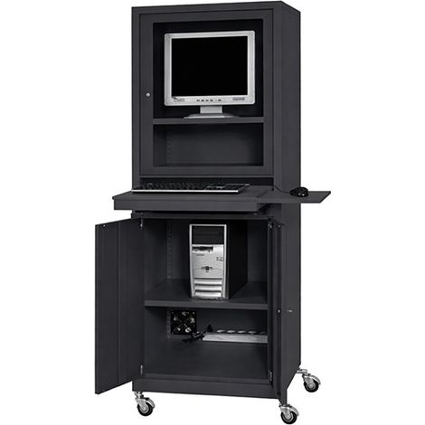 Armoire informatique mobile - Ecran 24 po - Gris anthracite RAL7016 - W040010002-GA