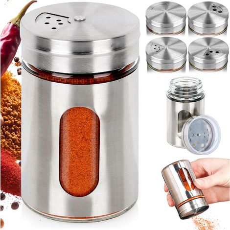 Pot à épices de cuisine avec passoire intégrée, en verre, 100 ml (1/5)