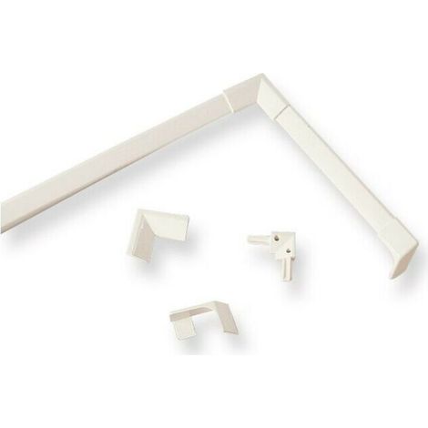 Kit de 2 profilés de finition en plastique rigide 195 cm Novellini PRVA195-30 blanc (1/2)