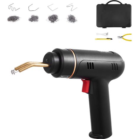 Mophorn Soldador de plástico inalámbrico de 120 W, pistola de soldadura con grapas calientes con 400 grapas, kit de reparación de plástico recargable para parachoques de automóviles, kayak, juguetes (1/5)