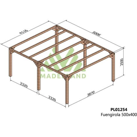 Pérgola de Madera Laminada Fuengirola (Maderland) - Gardeneas - 500 x 400 cm
