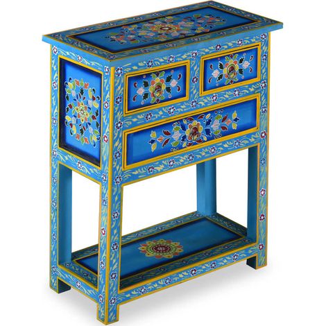 Maison Exclusive - Buffet avec tiroirs Bois massif de manguier Peinture turquoise (1/5)
