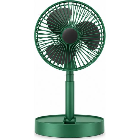 Ventilatore portatile USB pieghevole e telescopico verde 3 velocità (1/5)