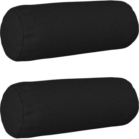 Cushion Cover 2 pcs HEERLEN Black Ø 15 x 40 cm Fabric vidaXL (1/5)