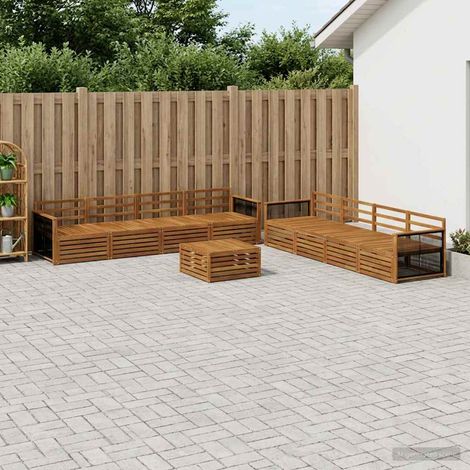 vidaXL Outdoor-Sofagarnitur 9 Stk. Natur Massivholz Akazie (1/5)