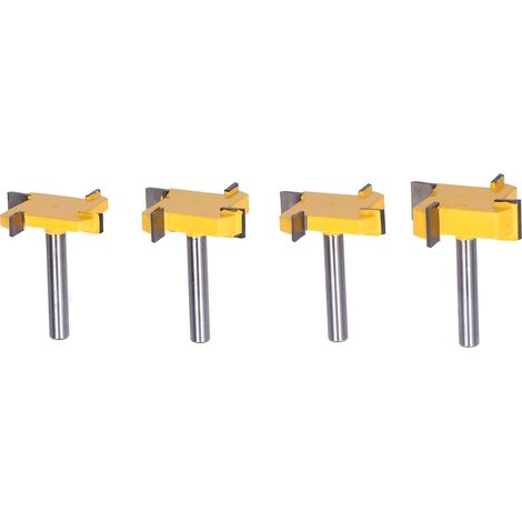 Fraise à surfacer CNC 4 dents carbure queue 1/4 pouce pour bois, lame à aplatir, outil de défonçage menuiserie (1/5)