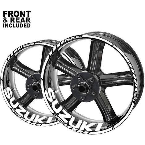 Ensemble d'autocollants et de logos pour jantes Suzuki GSX-R 600, 750 et 1000 (blanc).
