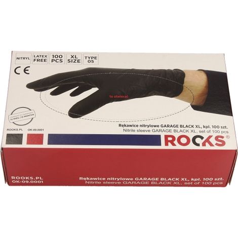 Guanti in Nitrile Neri ROOKS Taglia XL – Confezione da 100 pz (OK-09.0003)