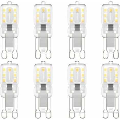 Lot de 8 ampoules LED G9, G9 LED 220V Blanc naturel 5500K 3W équivalent halogène 30W [Classe énergétique E] (1/4)