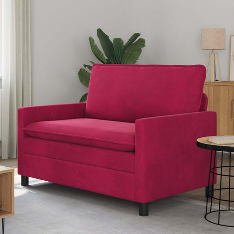 vidaXL Canapé Bordeaux 126 x 81 x 87,5 cm Velours (1/5)