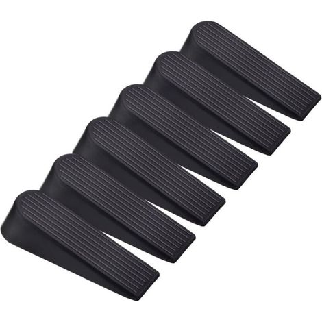 Juego de 6 topes de puerta de goma negra – Dimensiones: 4,1" x 2,9 cm – Para suelos duros y superficies delicadas – Jormftte