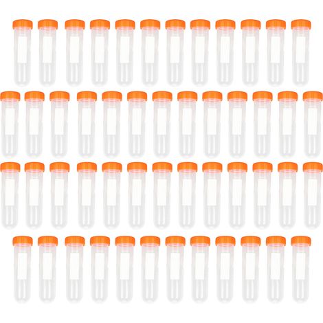 50 tubes à centrifuger 50 ml en plastique robuste avec bouchon à vis et graduation précise pour expériences en laboratoire
