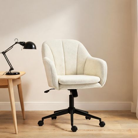 Chaise de bureau beige en polyester 63 x 60 x 94 cm (1/5)