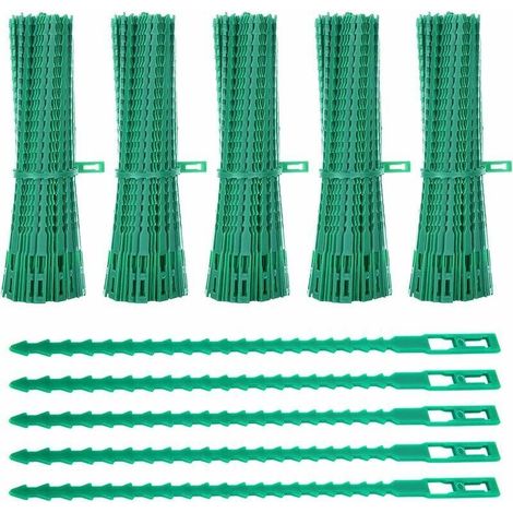 Lot de 500 attaches de plantes 17cm – Attaches réglables en plastique – Pour soutenir tomates et concombres – Réutilisables et flexibles