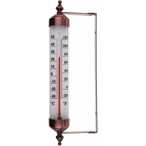 Thermomètre extérieur avec affichage effet bronze - Thermomètre de jardin extérieur élégant, adapté à la serre, au garage, facile à accrocher (1/5)