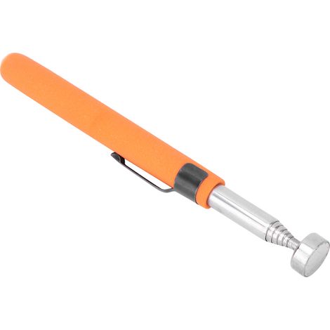 Outil de ramassage magnétique rétractable puissant en forme de stylo (convient aux vis et aux écrous, capacité de charge de 8 lb, orange).