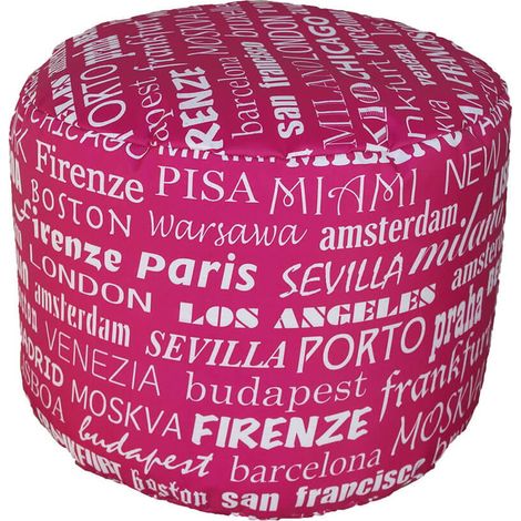 Pouf Puff Puf Tondo 50x40cm Big City Fucsia Avalli